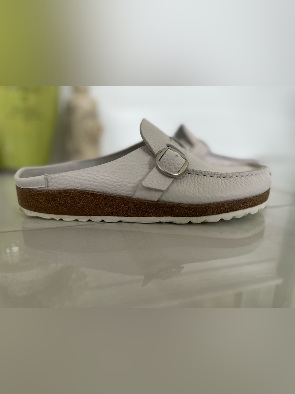 Authentic Birkenstock Buckley White Leather Clogs – Size 40 (Regular/Wide Fit)